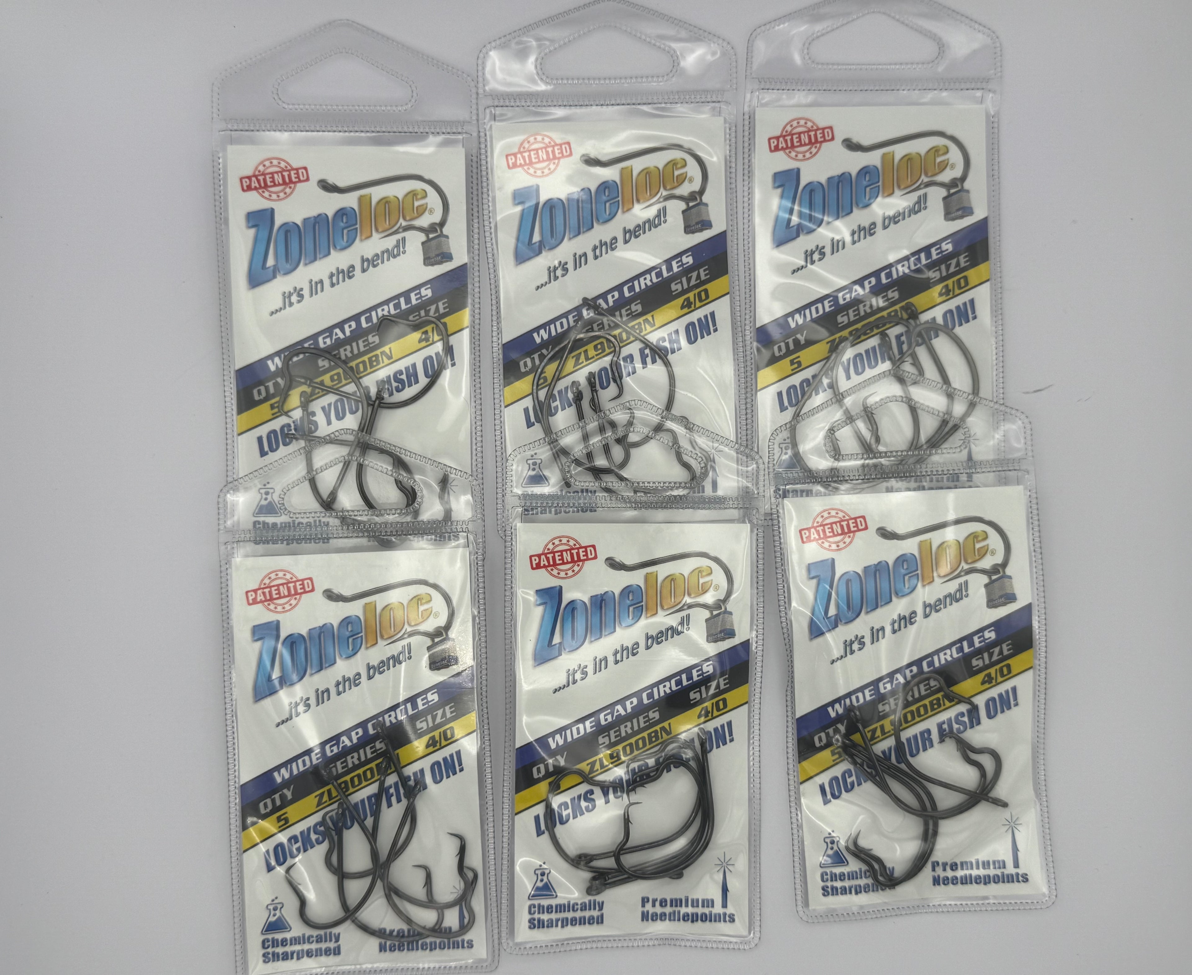 (lot of 6) Zoneloc Wide Gap Circle Hooks 4/0 5 pack