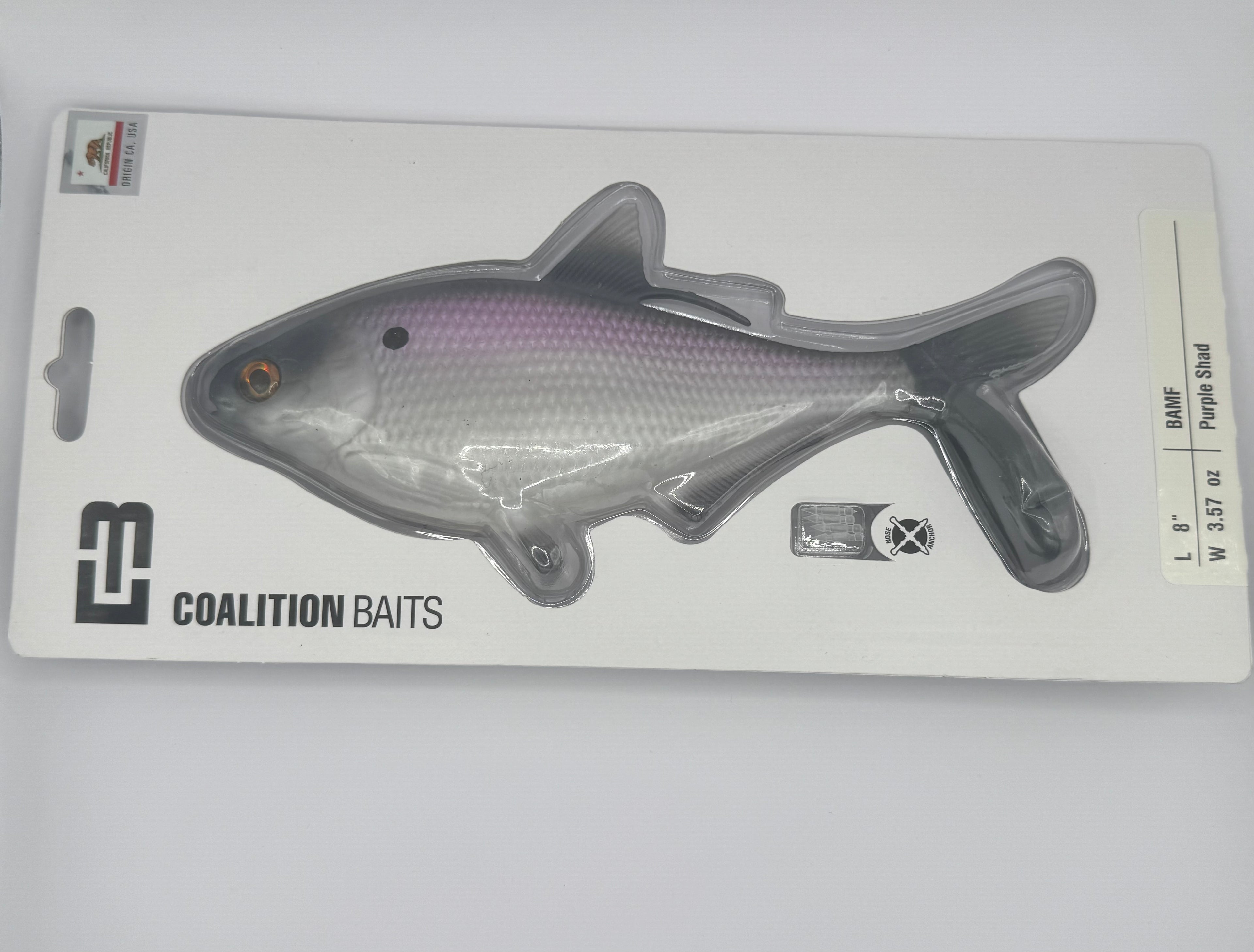 Coalition baits BAMF 8" Purple Silver Shad Swimbait