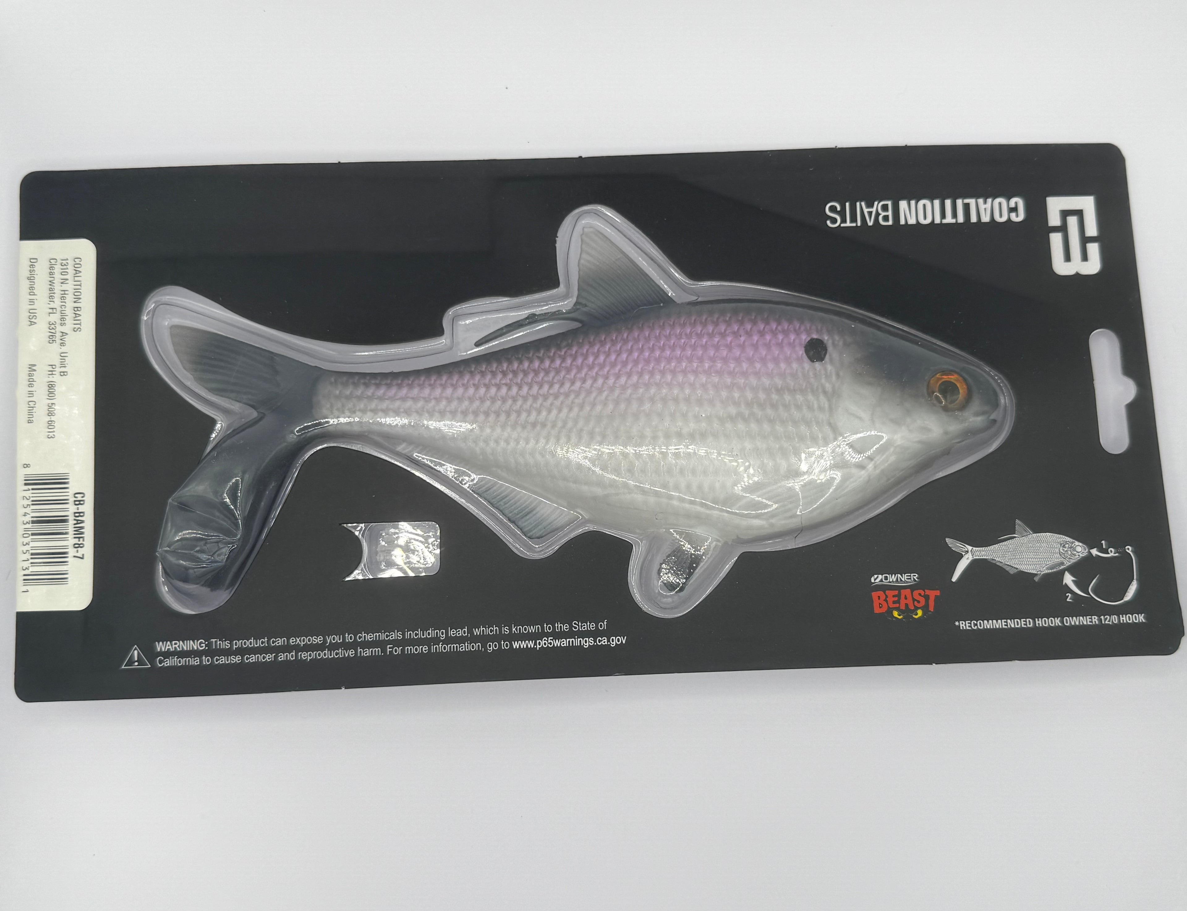 Coalition baits BAMF 8" Purple Silver Shad Swimbait
